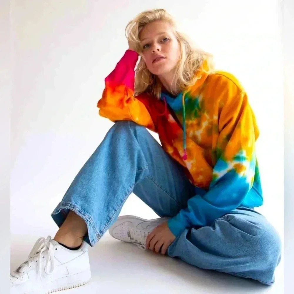 COLORTONE | Vibrant Tie & Dye Colortone Hungover Hoodie Size S (NWOT) - Picture 8 of 10